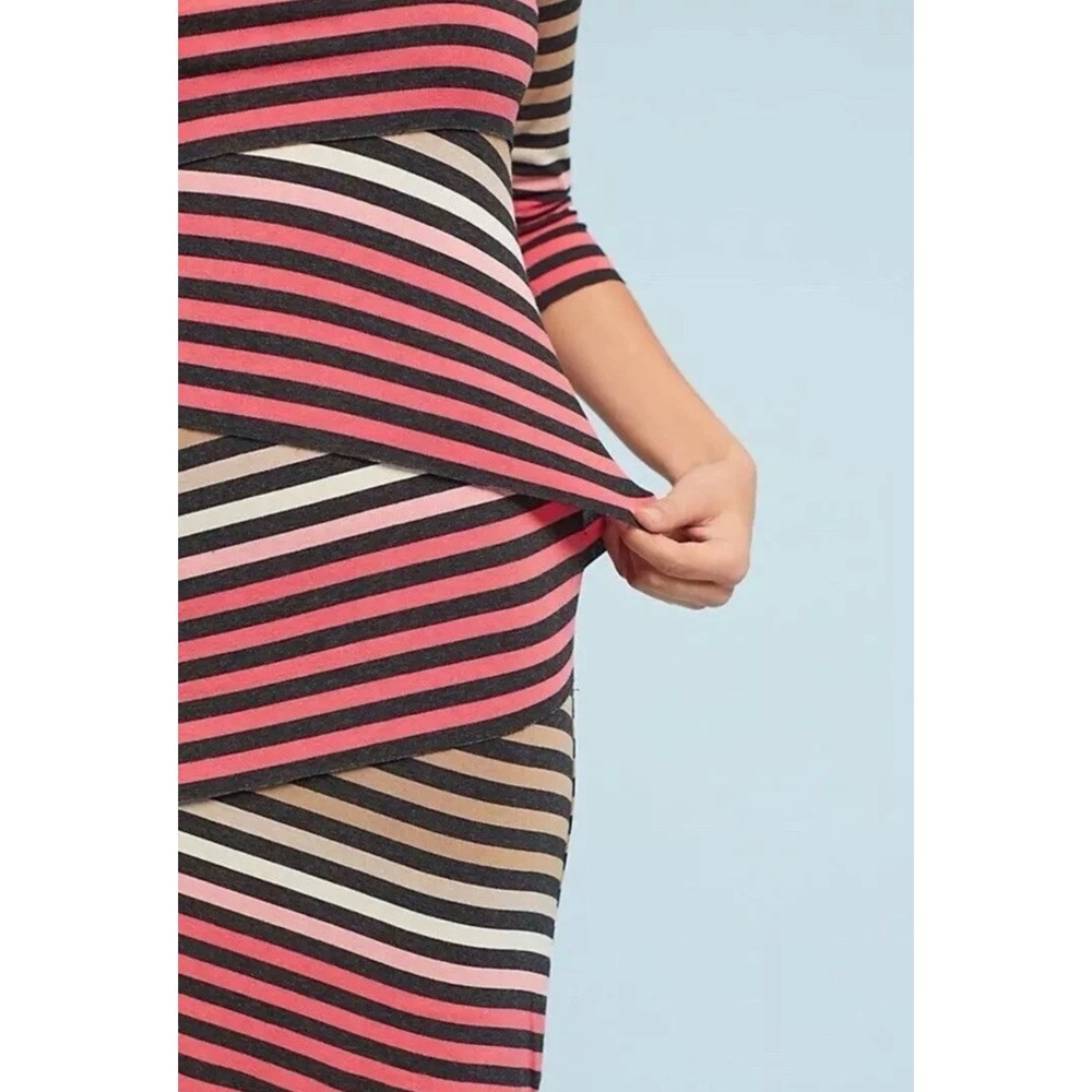 Anthropologie Bailey 44 Striped Column Dress S Bandage Lagenlook Knit Bodycon - Picture 2 of 16